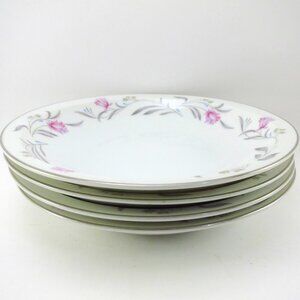Set of 4 Meito MERINO Rim Soup Bowls 7 3/4 Inch Japan Porcelain China
